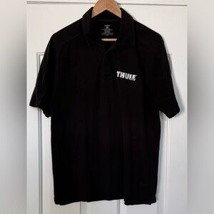Patagonia Men’s M Black Polo – Thule Logo | Organic Cotton Blend, Rare